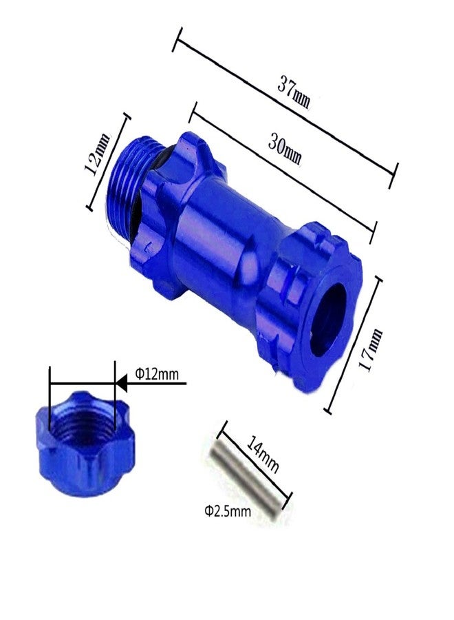 Treehobby 4PCS 17mm Aluminum Wheel Hex Hub 30mm Extension Adapter Capped Longer Combiner Coupler with Anti-Dust Cover for 1:8 RC Model Car Truck,Blue - Image 4
